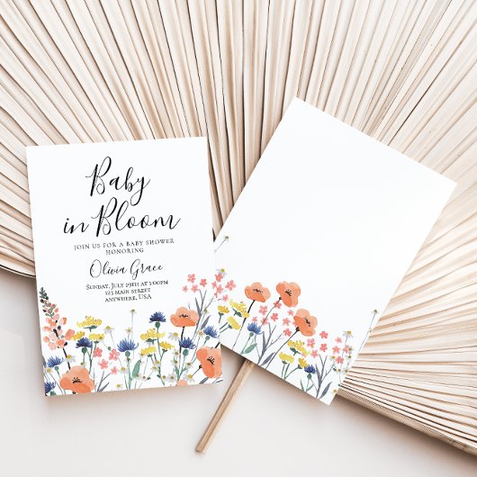 Baby in Bloom Fleur sauvage baby shower Invitation