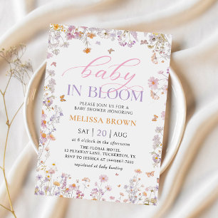 Baby in Bloom Fleur sauvage Baby shower Invitation