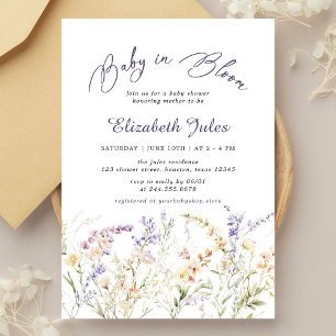 Baby in Bloom Fleur sauvage Baby shower Invitation