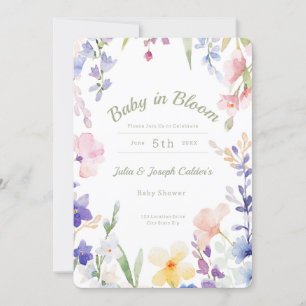 Baby in Bloom Fleur sauvage Baby shower Invitation