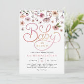 Baby in Bloom Fleur sauvage Baby shower Invitation (Debout devant)