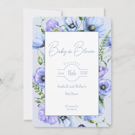 Baby in Bloom Fleur sauvage Baby shower Invitation (Devant)