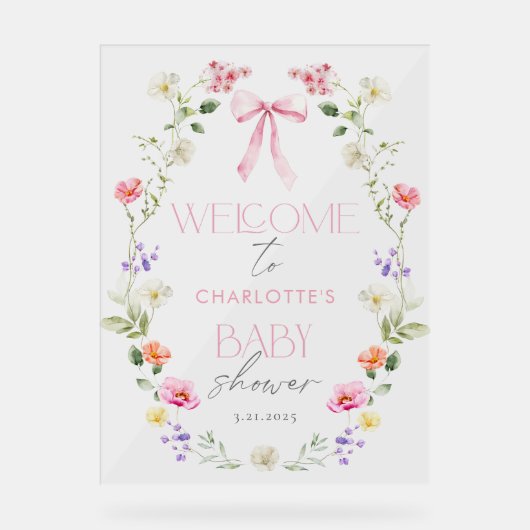 Baby in Bloom Fleur sauvage Bow Baby shower Bienve (Recto)