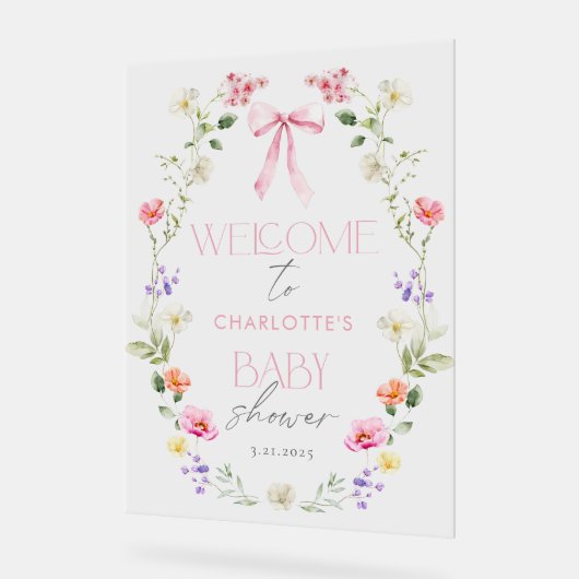 Baby in Bloom Fleur sauvage Bow Baby shower Bienve (Angle)