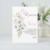 Baby In Bloom Fleur sauvage Merci Baby shower (Debout devant)