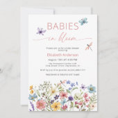 Baby in Bloom Fleur sauvage Twin Shower Invitation (Devant)