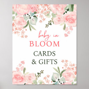 Baby in Bloom Floral Baby shower Gifts Party Sign. Poster