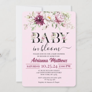 Baby In Bloom Floral Baby Shower Invitation