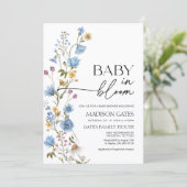 Baby in Bloom Floral Baby Shower Invitation (Debout devant)