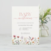 Baby in Bloom Floral Baby shower Kaart (Staand voorkant)