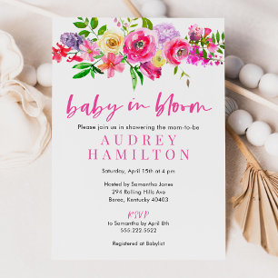 Baby in Bloom Floral Baby shower Kaart