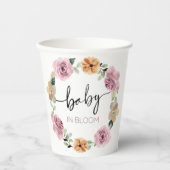 Baby in Bloom Floral Baby shower Papieren Bekers (Voorkant)