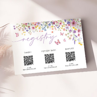 Baby in Bloom Floral Baby Shower Registry Card Informatiekaartje