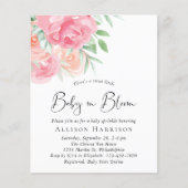 Baby in Bloom Floral Baby Sprinkle Budget Invite (Voorkant)