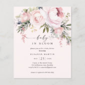 Baby in Bloom Floral Budget Baby shower Uitnodigin (Voorkant)