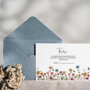 Baby in bloom flower baby shower bedankkaart