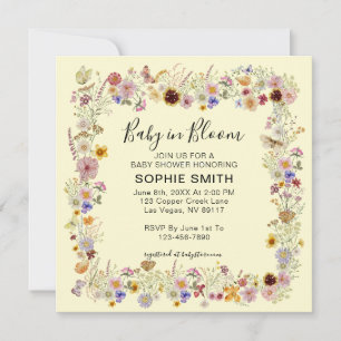 Baby in Bloom Garden Party Vlinders Baby shower Kaart