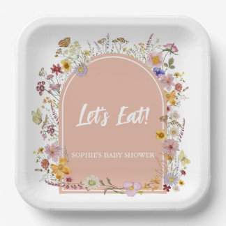 Baby in bloom Garden Theme Wildflower Papieren Bordje