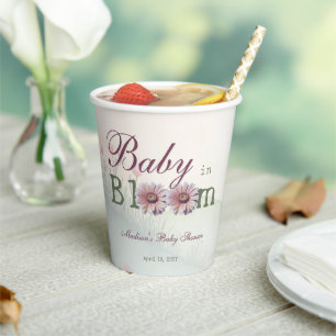 Baby in Bloom Gerber Daisies Baby shower Papieren Bekers