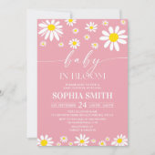 Baby in Bloom Girl Daisy Baby shower Invitation (Devant)