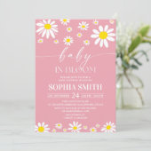 Baby in Bloom Girl Daisy Baby shower Invitation (Debout devant)