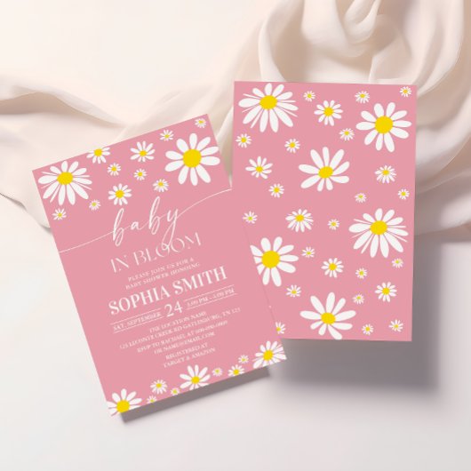 Baby in Bloom Girl Daisy Baby shower Invitation
