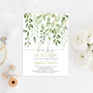 Baby in Bloom groene jongens uitnodiging