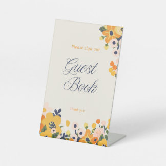 Baby in Bloom Guest Book tafelblad Reclamebord Met Voetstuk