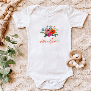 Baby in Bloom Helder Bloemendesign Baby Naam Romper