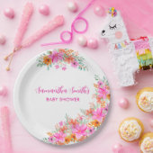 Baby in Bloom heldere zomerse bloemendouche Papieren Bordje (Feest)