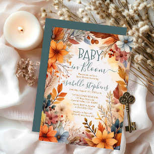 Baby in Bloom Herfst Floral Lijst Baby shower Kaart