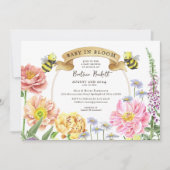 Baby in Bloom Honey Yellow Wildflower Baby shower Kaart (Voorkant)