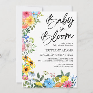 Baby In Bloom - Invitation Baby shower