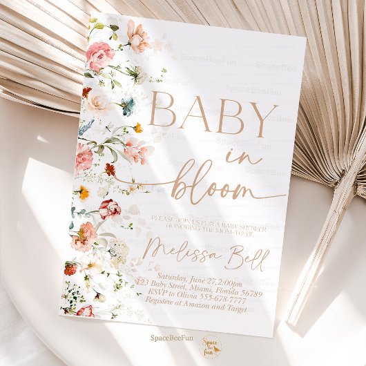 Baby in Bloom Invitation Baby shower Kaart