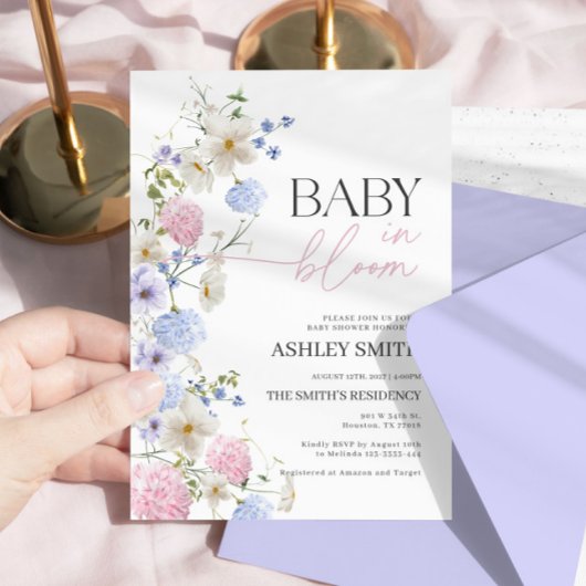 Baby in Bloom Invitation | Pastel Floral Invitatio