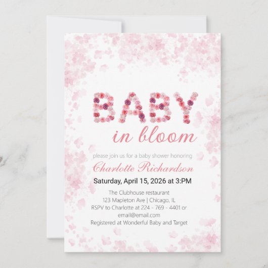 Baby in Bloom Invitation | Spring baby shower (Devant)