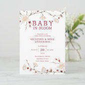 Baby in Bloom Kersenbloesem Douche Uitnodiging (Staand voorkant)