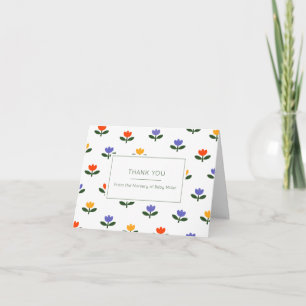 Baby in Bloom Kleurrijke Baby Shower Bedankkaart