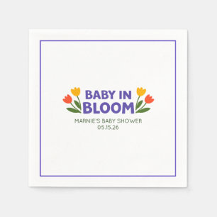 Baby in Bloom Kleurrijke Tulp Chic Baby Shower Servet