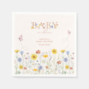 Baby In Bloom Kleurrijke Wilde Bloem Baby Shower Servet