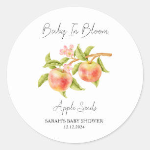 Baby in Bloom l Appelzaden Baby shower Ronde Sticker