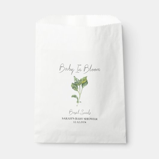 Baby in Bloom L Basil Seeds Baby shower Bedankzakje (Voorkant)