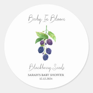 Baby in Bloom L Blackberry Seeds Baby shower Ronde Sticker
