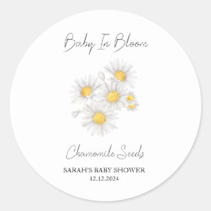 Baby in Bloom l Kamille Seeds Baby shower Ronde Sticker