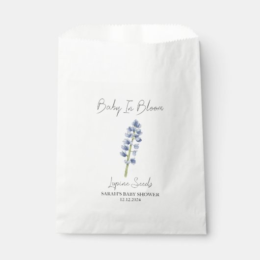 Baby in Bloom l Lupine Seeds Baby shower Bedankzakje (Voorkant)
