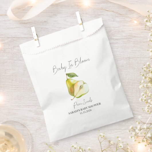 Baby in Bloom l Pear Seeds Baby shower Bedankzakje (Geknipt)