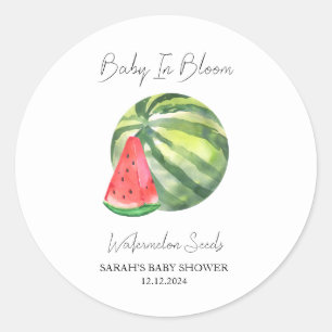 Baby in Bloom l Watermelon Seeds Baby shower Ronde Sticker