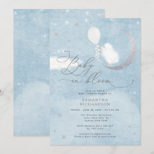 Baby in Bloom Lamb Boy Baby shower Invitation Kaart