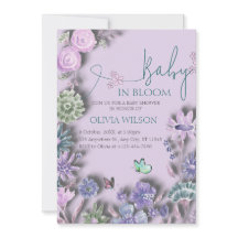 Baby in Bloom Lavendel Lila Bloemen Baby shower