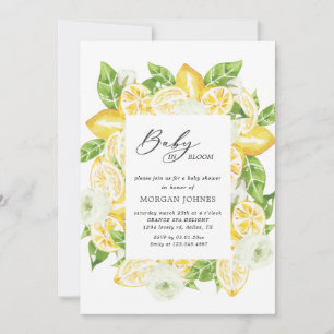 baby in bloom lemon bouquet baby shower Invitation Kaart